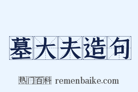 墓大夫造句是什么意思的图片